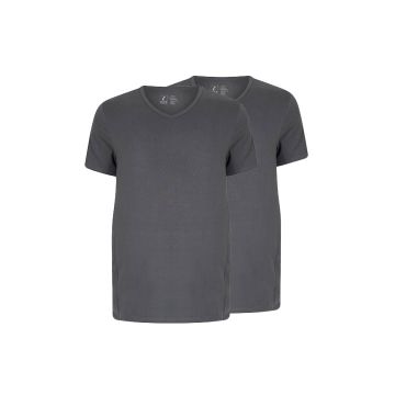 Alca Easy-Going 2-Pck Men T-Shirt V-Neck Dark Grey 8XL